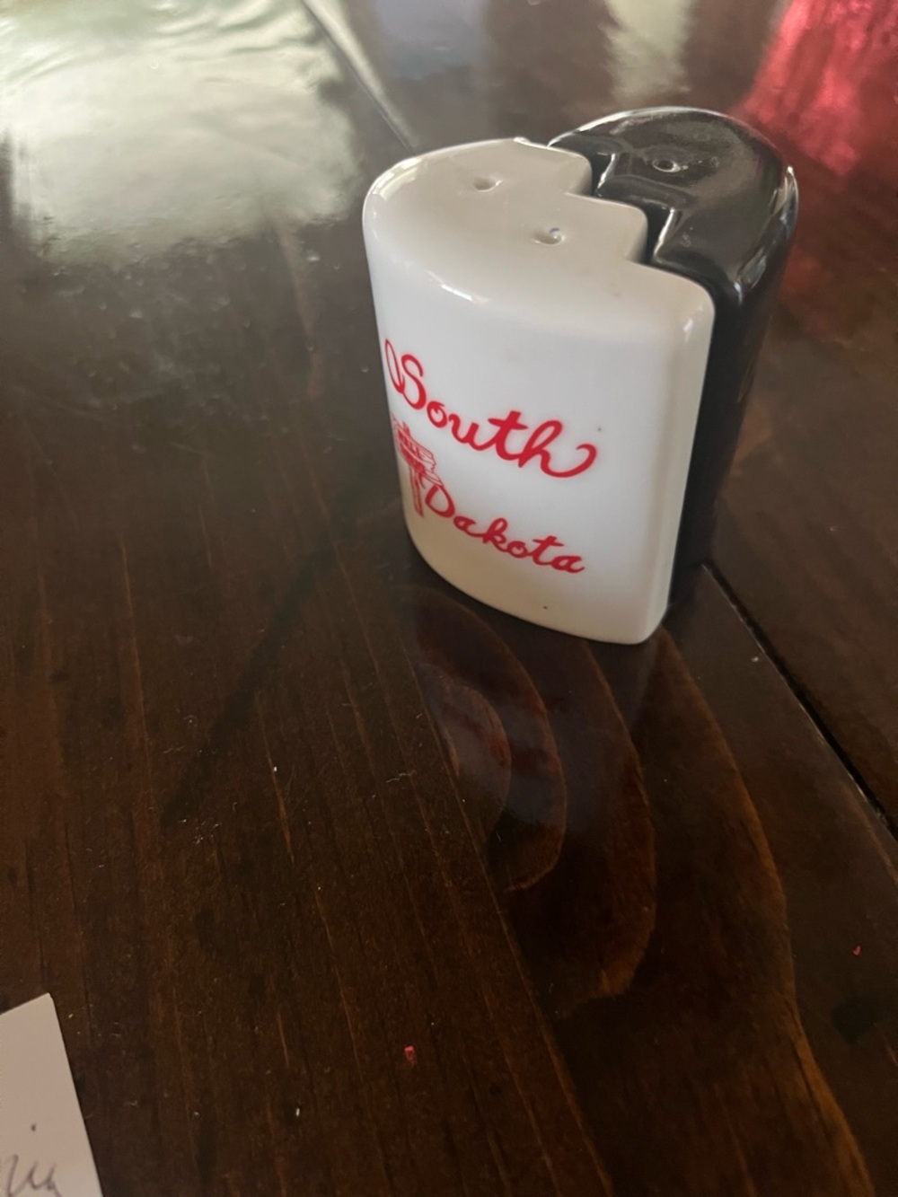 South Dakota Ceramic Salt & Pepper Set - White and Black